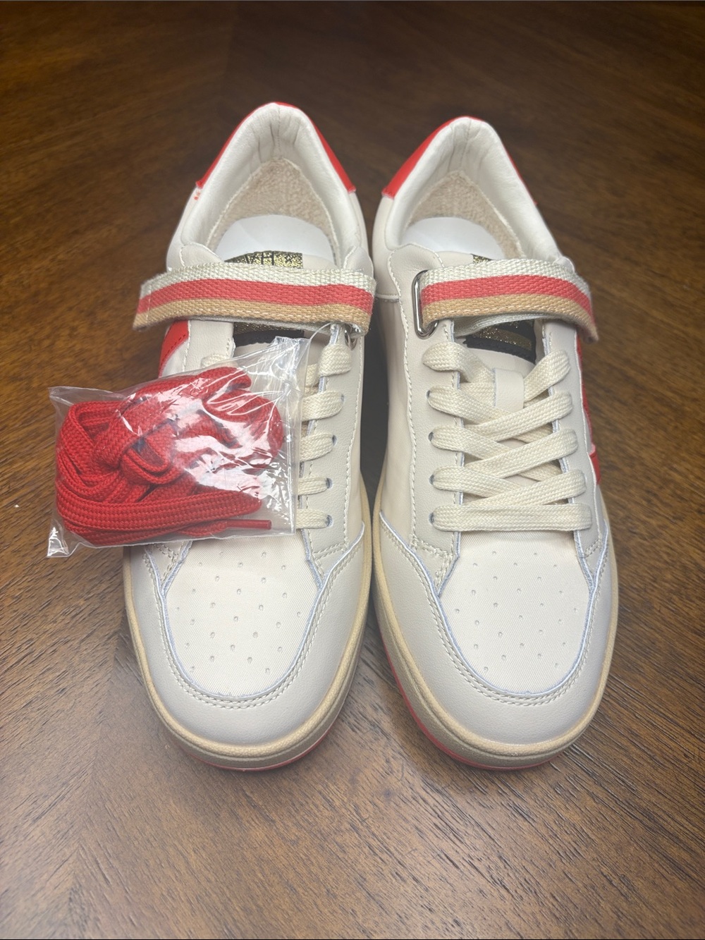 Vintage Havana Cream and Red Women's Sneakers